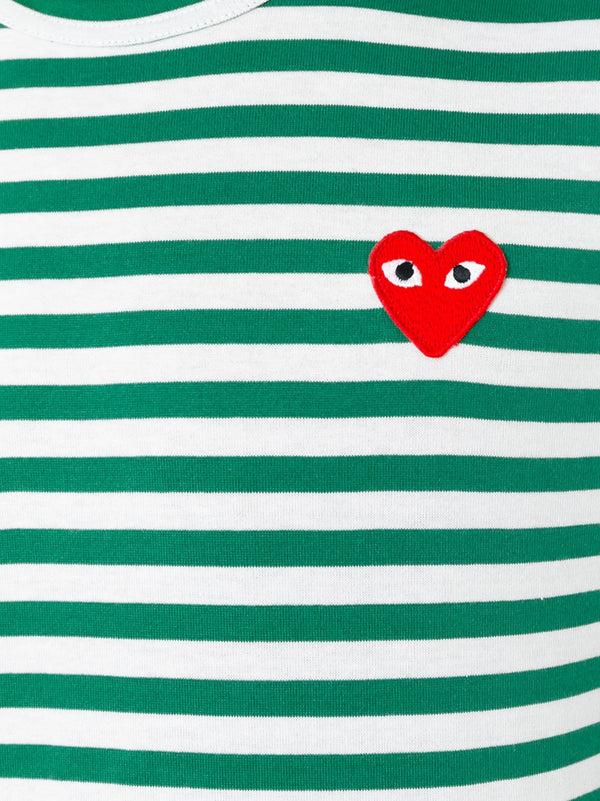 Henrik Vibskov Unisex Striped Tee Red Heart - Green