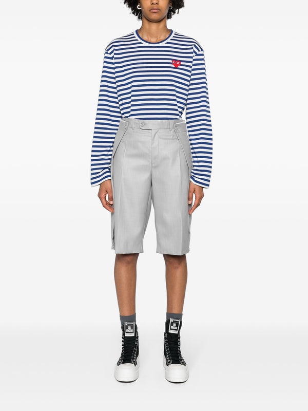 Henrik Vibskov Unisex Striped Tee Red Heart - Navy