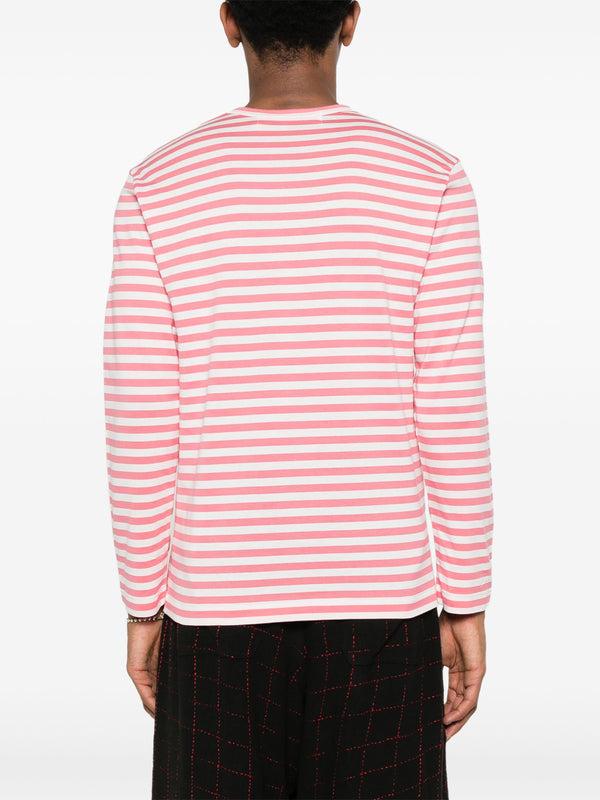 Henrik Vibskov Unisex Striped Tee Red Heart - Pink