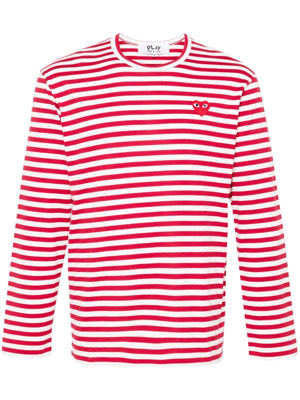 henrik vibskov Unisex Striped Tee Red Heart - Red