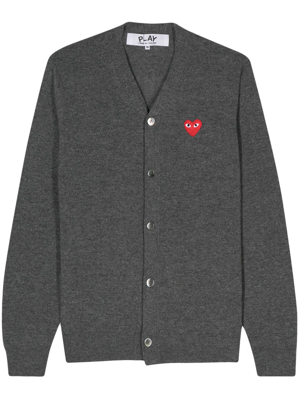 henrik vibskov Unisex Wool Cardigan Red Heart - Grey