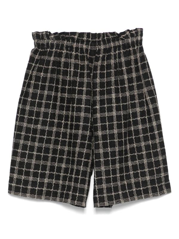 Henrik Vibskov Waybill Shorts - Black Curvy Grid