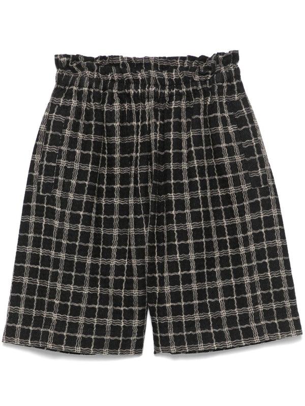 henrik vibskov Waybill Shorts - Black Curvy Grid