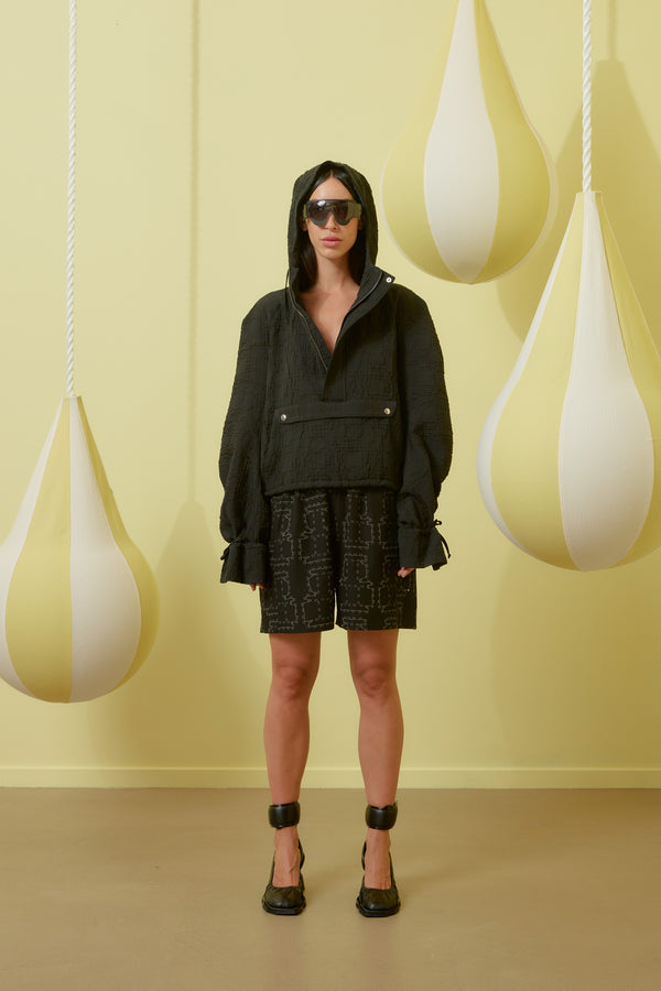 Henrik Vibskov Waybill Shorts - Black Punched Boxes