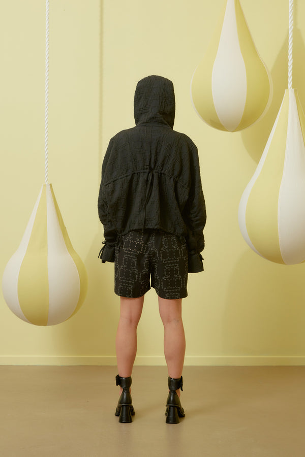 Henrik Vibskov Waybill Shorts - Black Punched Boxes
