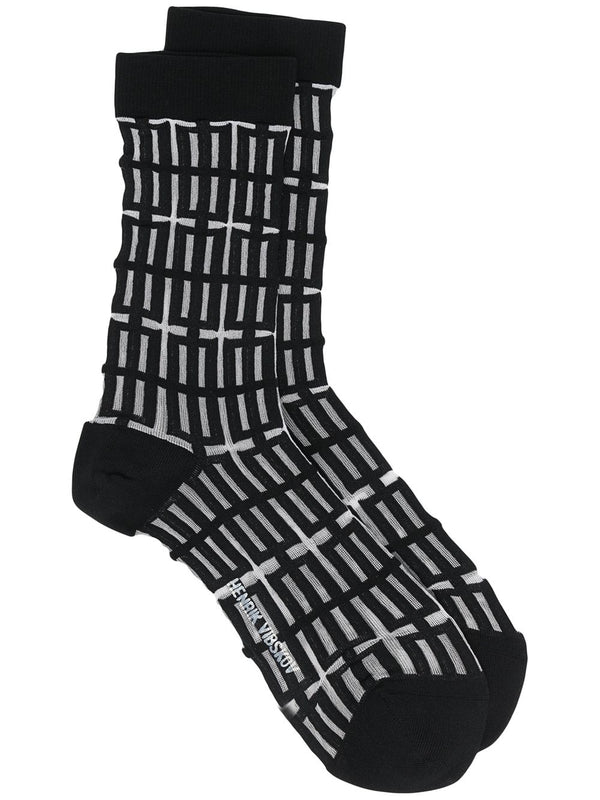 henrik vibskov Window Time Socks Femme - Dark Grid