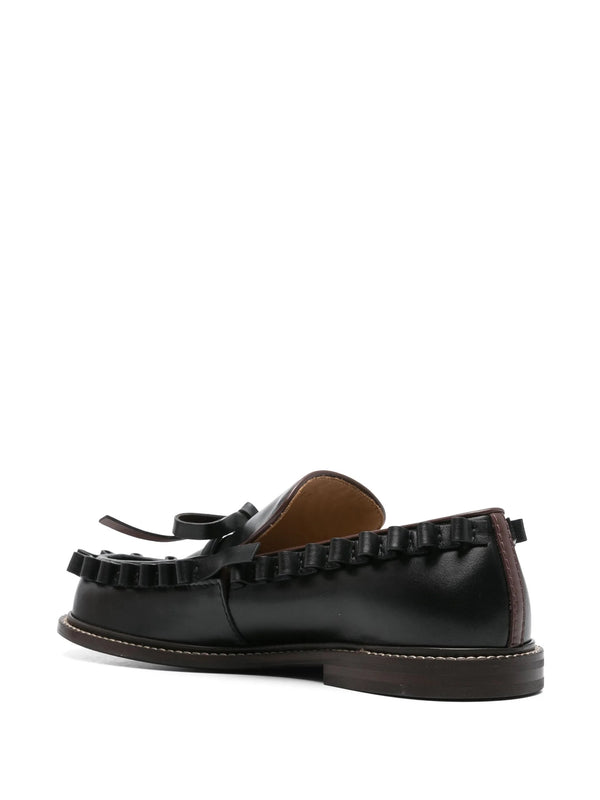 Henrik Vibskov Womens Ruffle Moccassin - Black