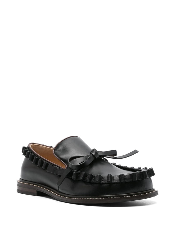 Henrik Vibskov Womens Ruffle Moccassin - Black