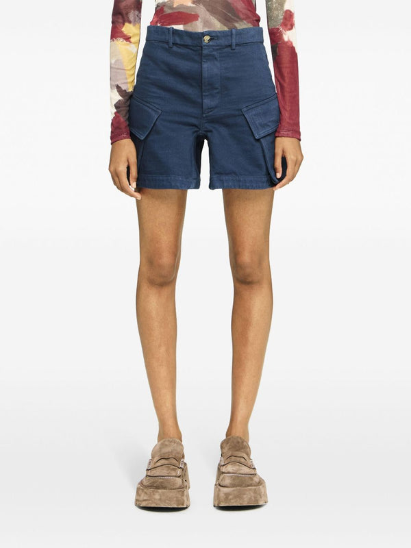 Henrik Vibskov High Waist Cargo Shorts - Light Indigo