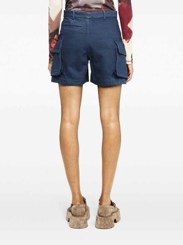 Henrik Vibskov High Waist Cargo Shorts - Light Indigo