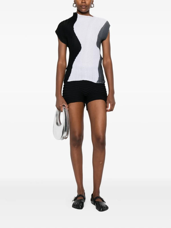 Henrik Vibskov July AW25 Abstract Tint Pleats Shirt - Black & White