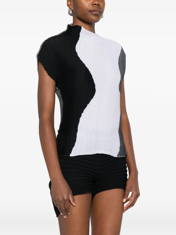 Henrik Vibskov July AW25 Abstract Tint Pleats Shirt - Black & White