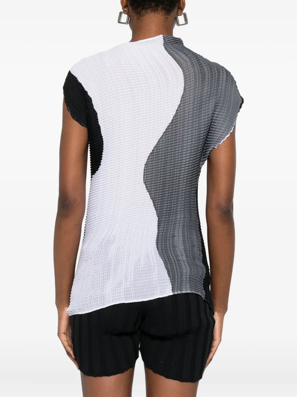 Henrik Vibskov July AW25 Abstract Tint Pleats Shirt - Black & White