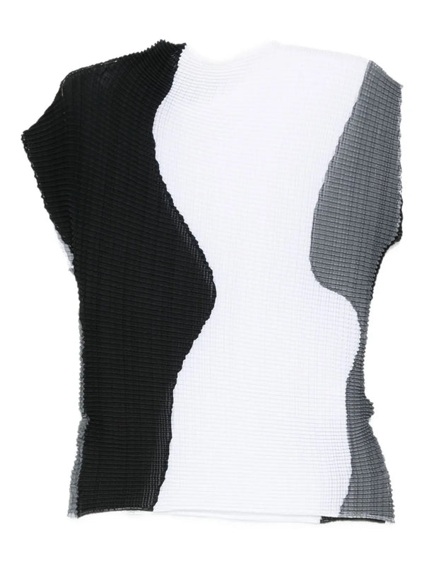 henrik vibskov July AW25 Abstract Tint Pleats Shirt - Black & White