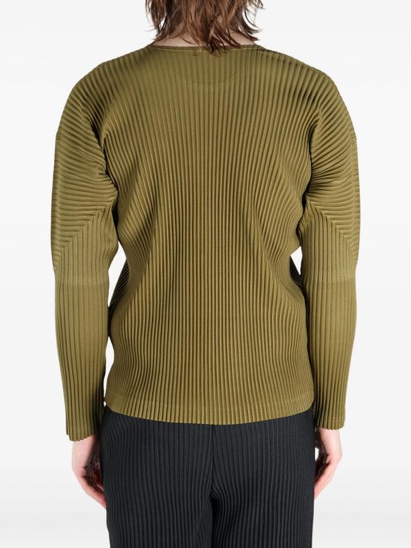 Henrik Vibskov Long-Sleeve Pleats T-shirt - Olive Khaki