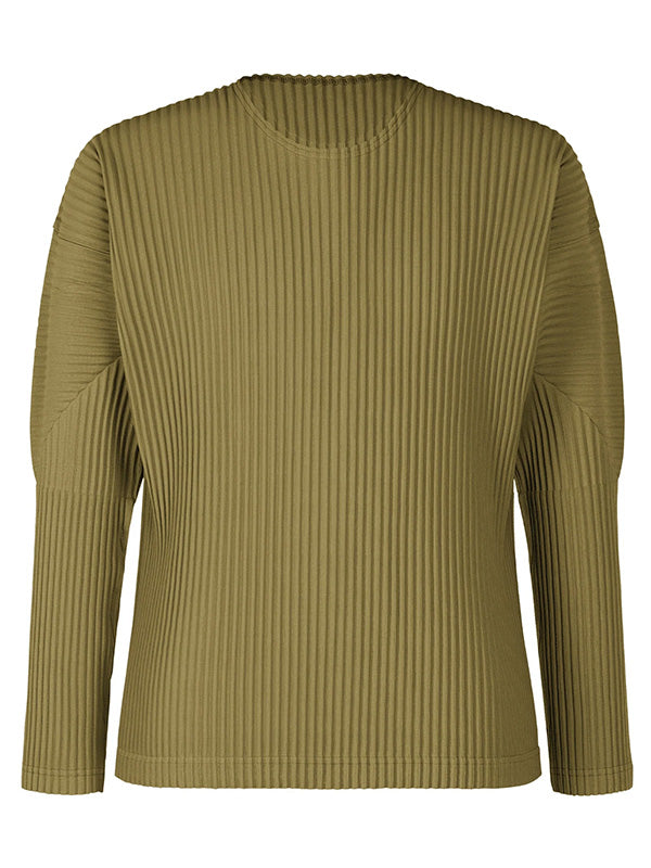 henrik vibskov Long-Sleeve Pleats T-shirt - Olive Khaki