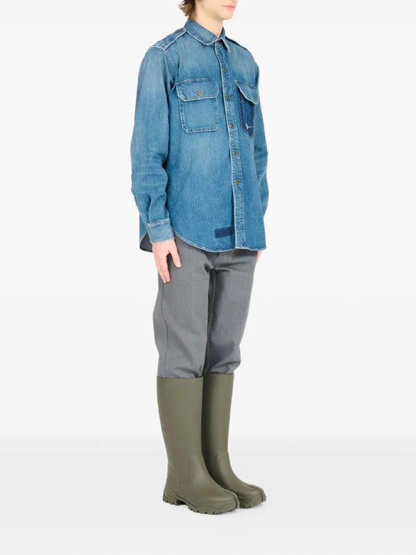 Henrik Vibskov Male Padded Cotton Shirt - Vintage Medium Blue