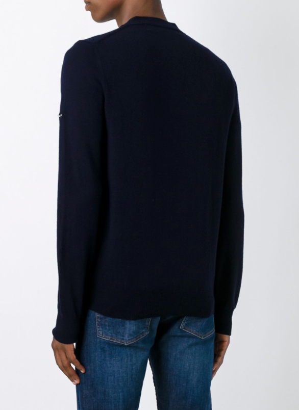 Henrik Vibskov Mens Cardigan Sleeve Black Heart - Navy