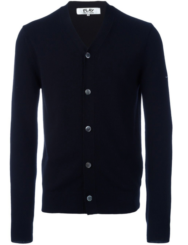 henrik vibskov Mens Cardigan Sleeve Black Heart - Navy