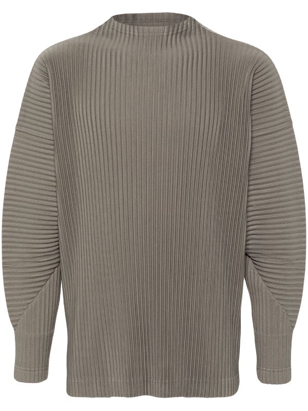 henrik vibskov Mock Neck Pleated Long Sleeve Shirt - Bronze Gray