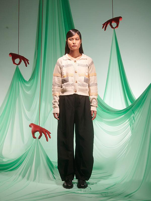 Henrik Vibskov New Stitch Cardigan - Beige Mixed Black