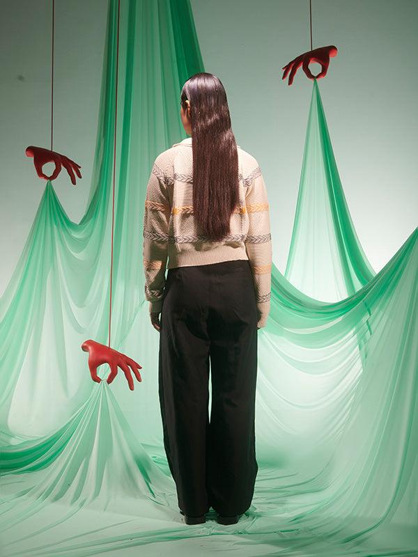 Henrik Vibskov New Stitch Cardigan - Beige Mixed Black