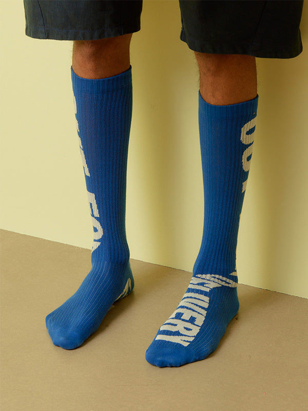 Henrik Vibskov Out For Delivery Socks Homme - Blue OFD Off White