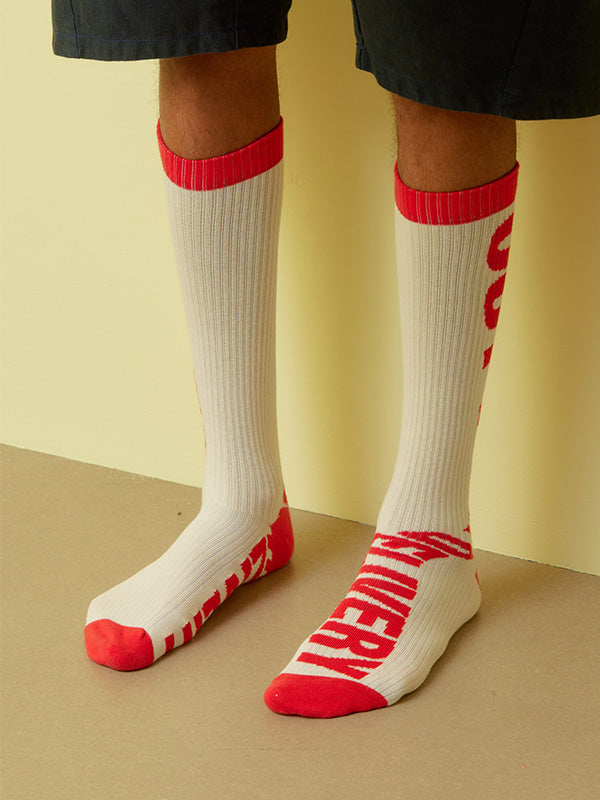 Henrik Vibskov Out For Delivery Socks Homme - Off White OFD Red