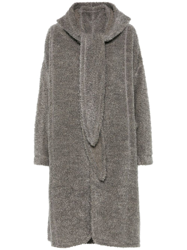 henrik vibskov Raw Wool Loop Yarn Coat - Charcoal Black