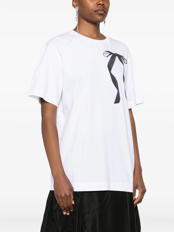 Henrik Vibskov Ribbon Bow Tail Print T-Shirt - White/Black