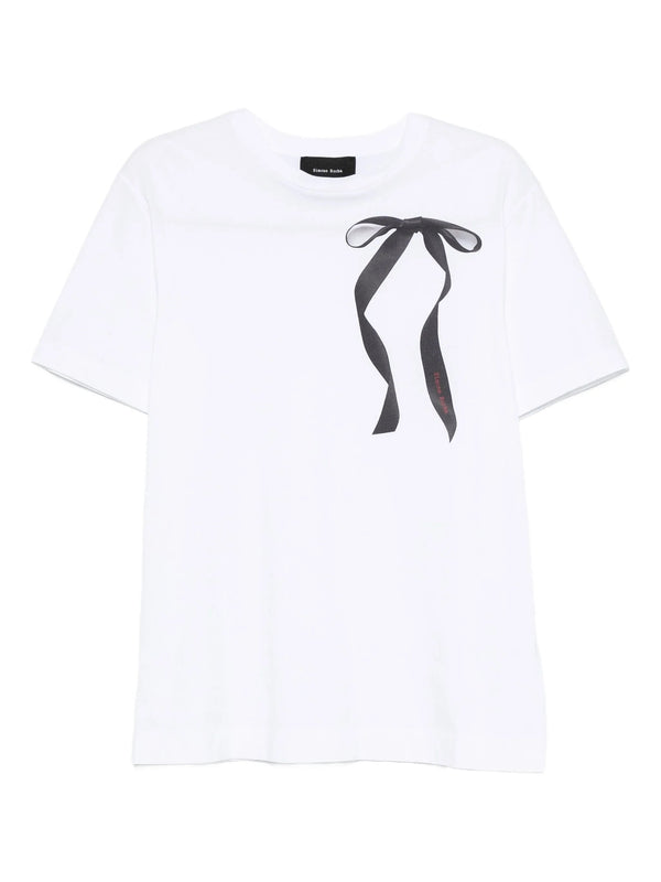 henrik vibskov Ribbon Bow Tail Print T-Shirt - White/Black