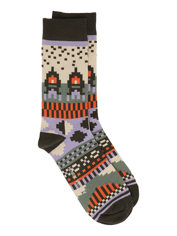 henrik vibskov Rocket Moon Socks Femme - Lavender Beige Orange