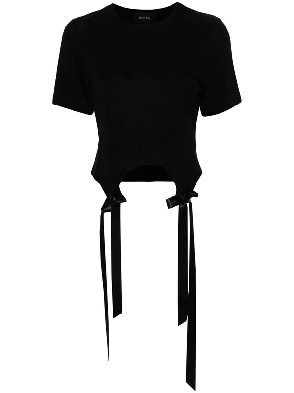 henrik vibskov Short Sleeve Tee with Bow Detail – Black