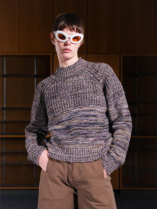 Henrik Vibskov Six End Knit Jumper - Black Lavender Green Square