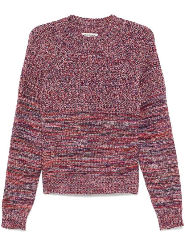 henrik vibskov Six End Knit Jumper - Magenta Navy Orange Square