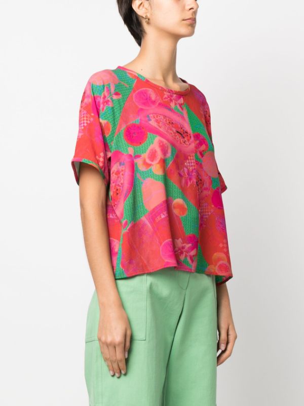 Henrik Vibskov Smooth Silk Blouse - Pink Green Kitchen Table