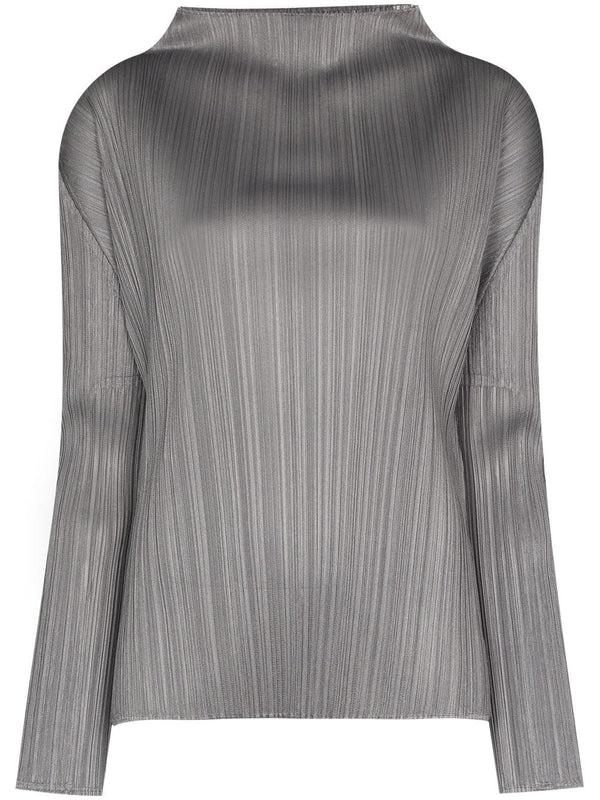 henrik vibskov SS25 Basic Mock Neck Long-Sleeve Top - Gray