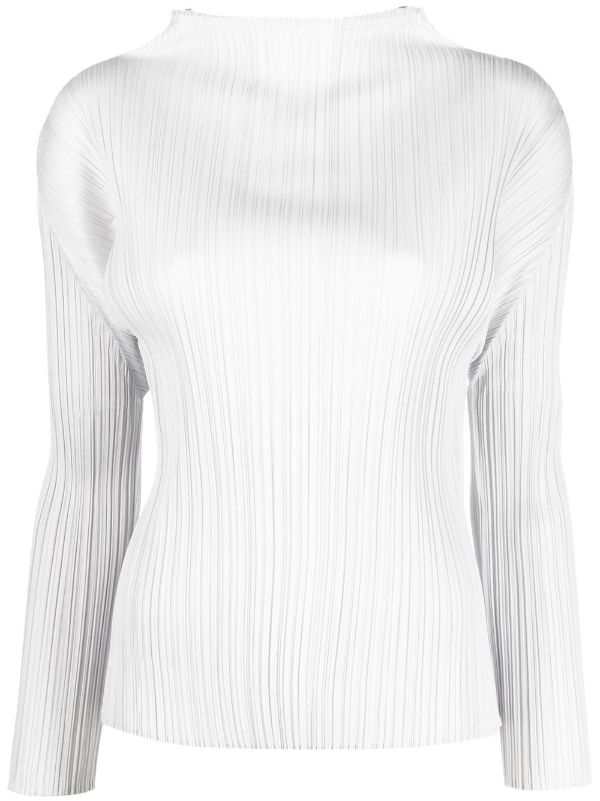 henrik vibskov SS25 Basic Mock Neck Long-Sleeve Top - Light Gray