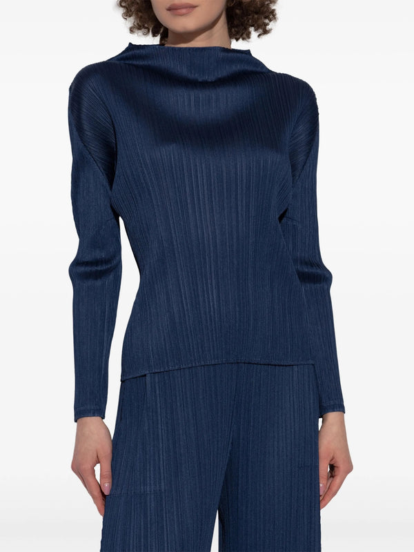 Henrik Vibskov SS25 MC February Long Sleeve Mock Neck Top - Navy