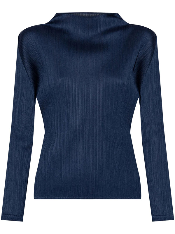 henrik vibskov SS25 MC February Long Sleeve Mock Neck Top - Navy