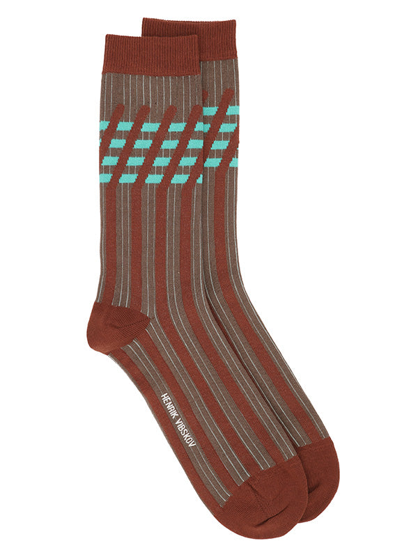 henrik vibskov Stripes Socks Homme - Stripes Bordeaux