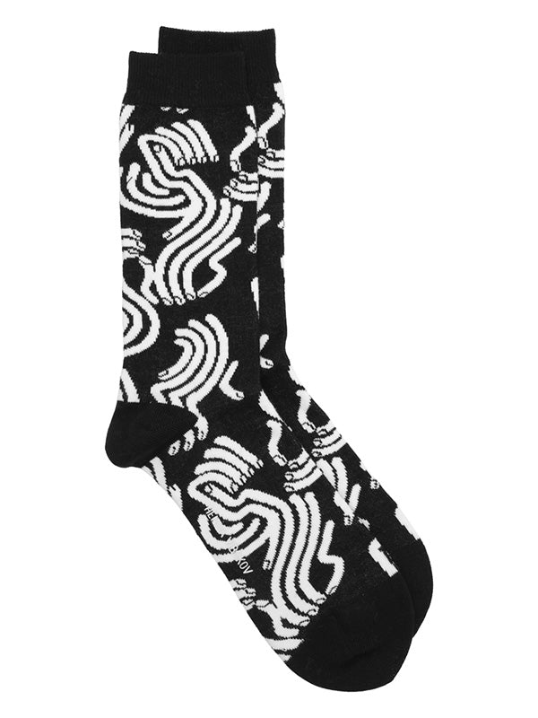 henrik vibskov Sunny Fingers Socks Homme - White Fingers Black