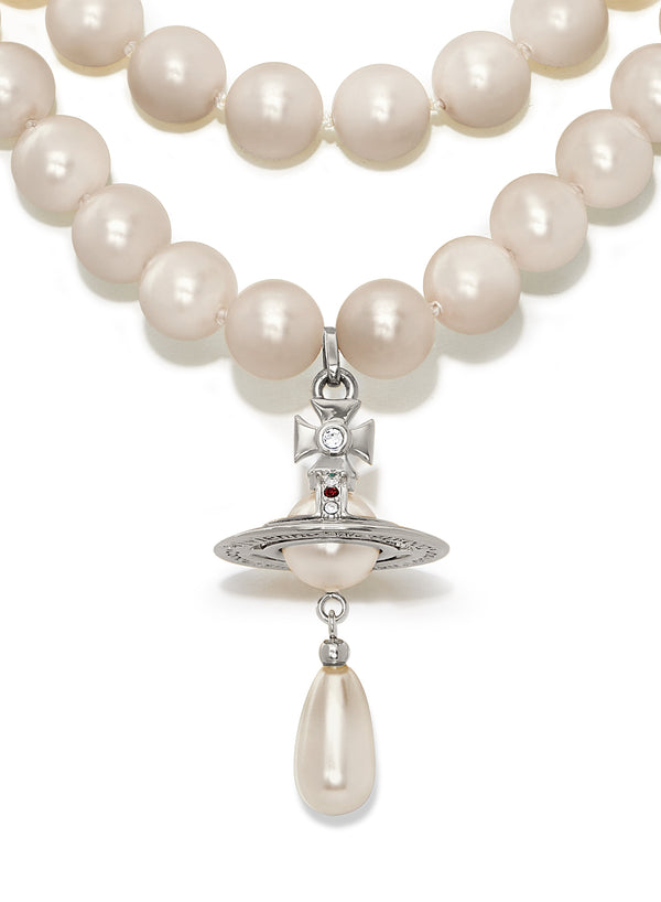 Henrik Vibskov Three Row Pearl Drop Choker - Platinum