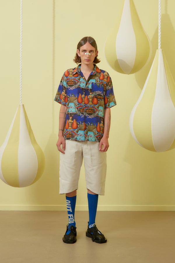 Henrik Vibskov Transfered Shirt - Boxing Navy Collage