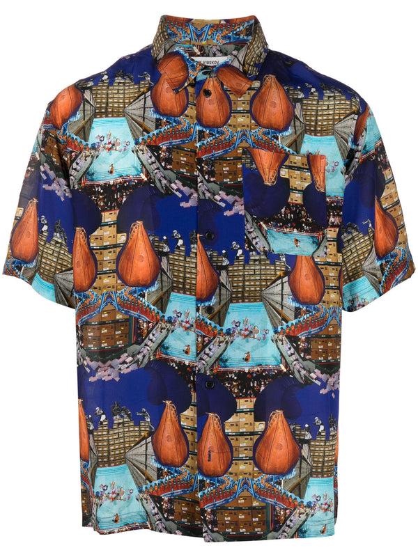henrik vibskov Transfered Shirt - Boxing Navy Collage