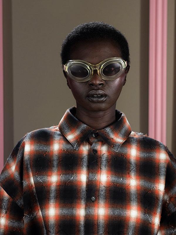 Henrik Vibskov Tyler Sunglasses - Transparent Yellow Brown