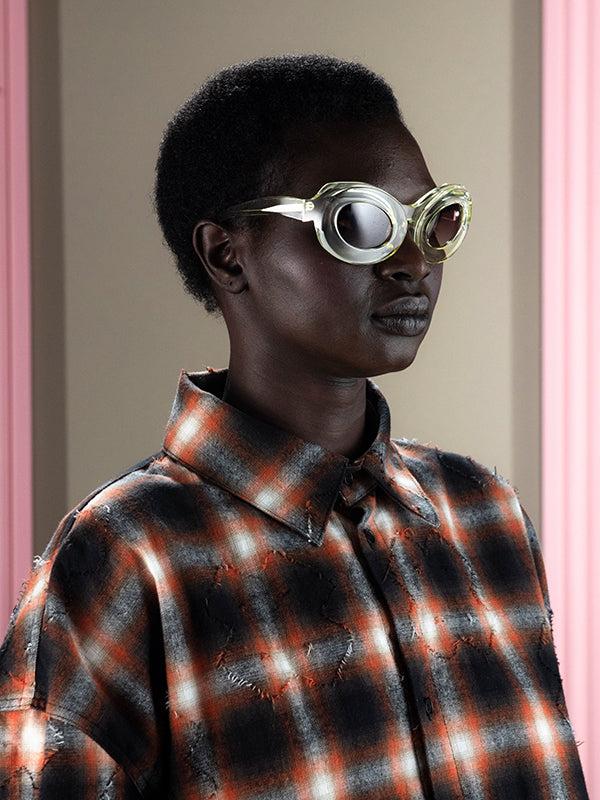 Henrik Vibskov Tyler Sunglasses - Transparent Yellow Brown