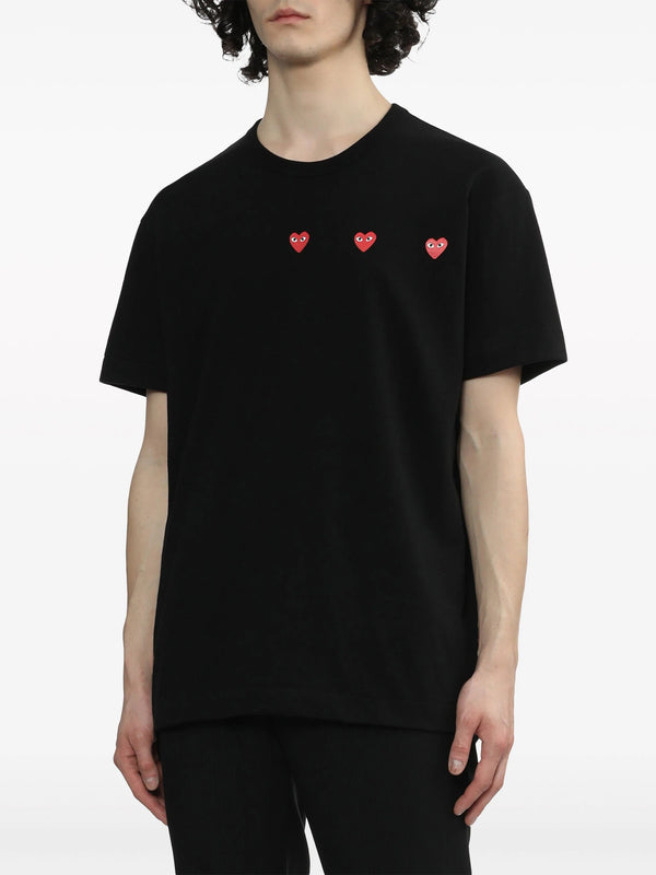 Henrik Vibskov Unisex 3 Heart Short Sleeve T-shirt - Black