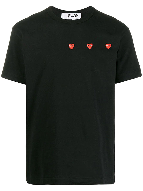henrik vibskov Unisex 3 Heart Short Sleeve T-shirt - Black