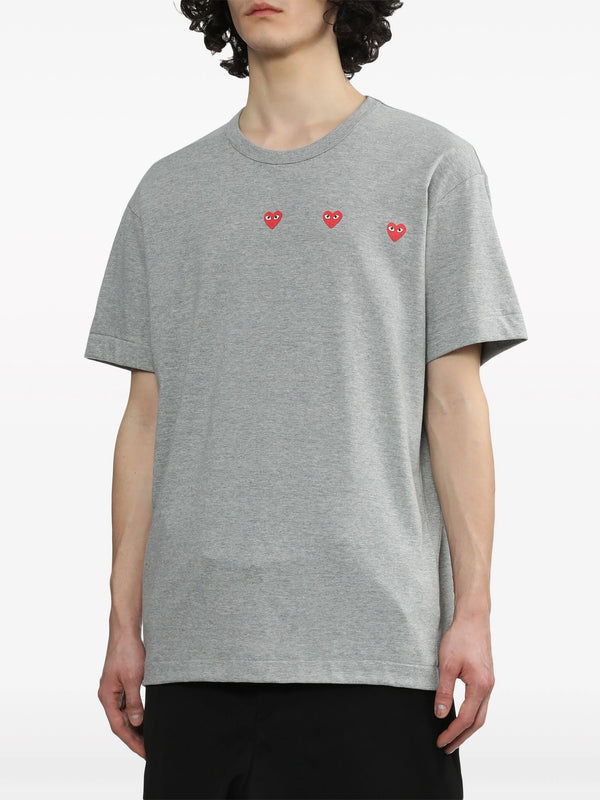 Henrik Vibskov Unisex 3 Heart Short Sleeve T-shirt - Grey